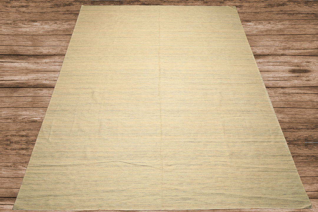 10x14 Ivory, Celadon, Multi Color Hand Woven Kilim Wool Modern & Contemporary Oriental Rug