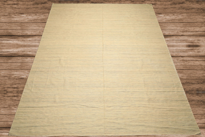 10x14 Ivory, Celadon, Multi Color Hand Woven Kilim Wool Modern & Contemporary Oriental Rug