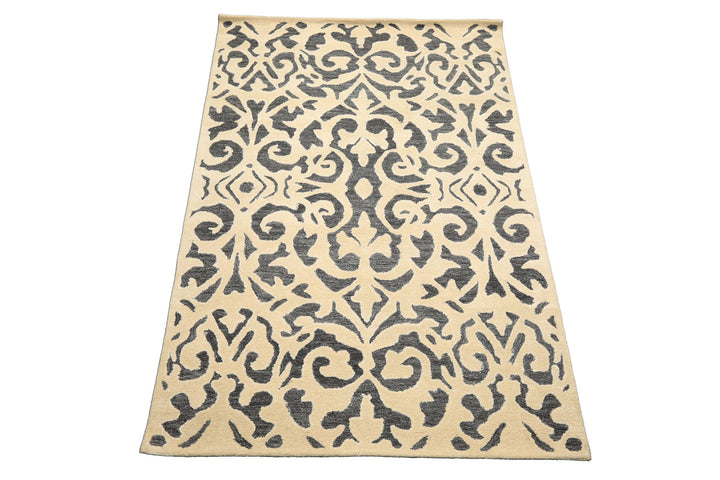 5x8 Ivory, Gray, Color Hand Tufted Handmade Wool Transitional Oriental Rug