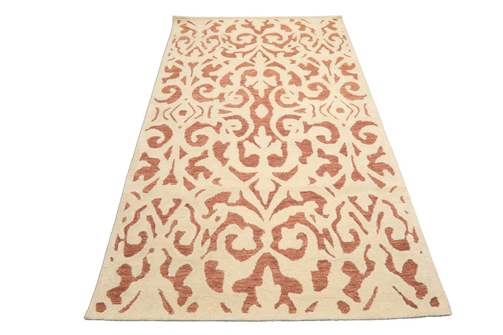 5x8 Ivory, Brown, Color Hand Tufted Handmade Wool Transitional Oriental Rug