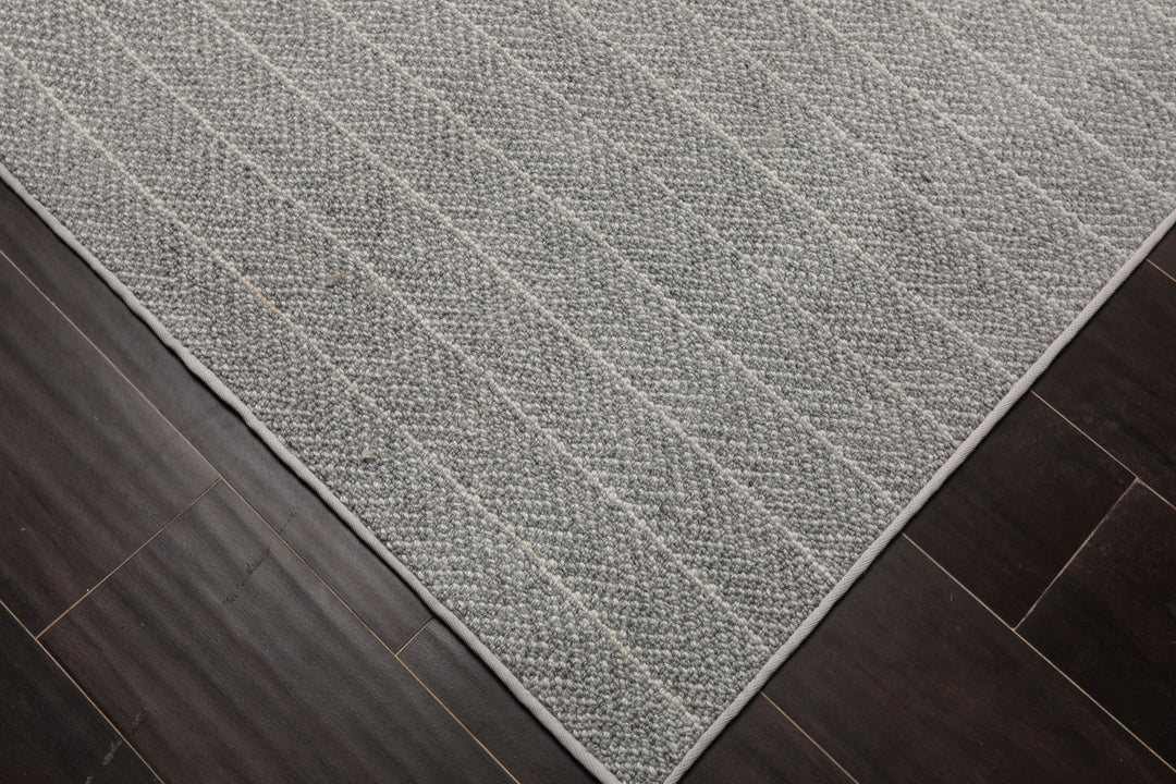 Multi Size Gray Ivory Color Hand Woven Flatweave Wool Contemporary Oriental Rug