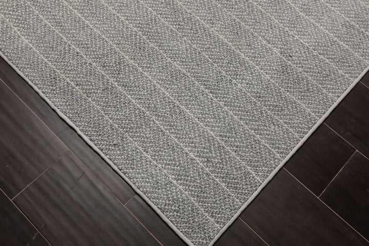 Multi Size Gray Ivory Color Hand Woven Flatweave Wool Contemporary Oriental Rug