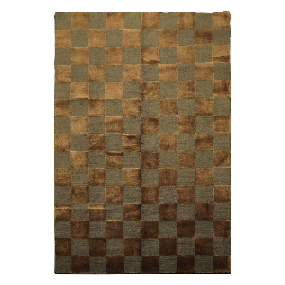 6x9 Olive, Green, Gold Color Hand Knotted Tibetan Wool & Silk Modern & Contemporary Oriental Rug