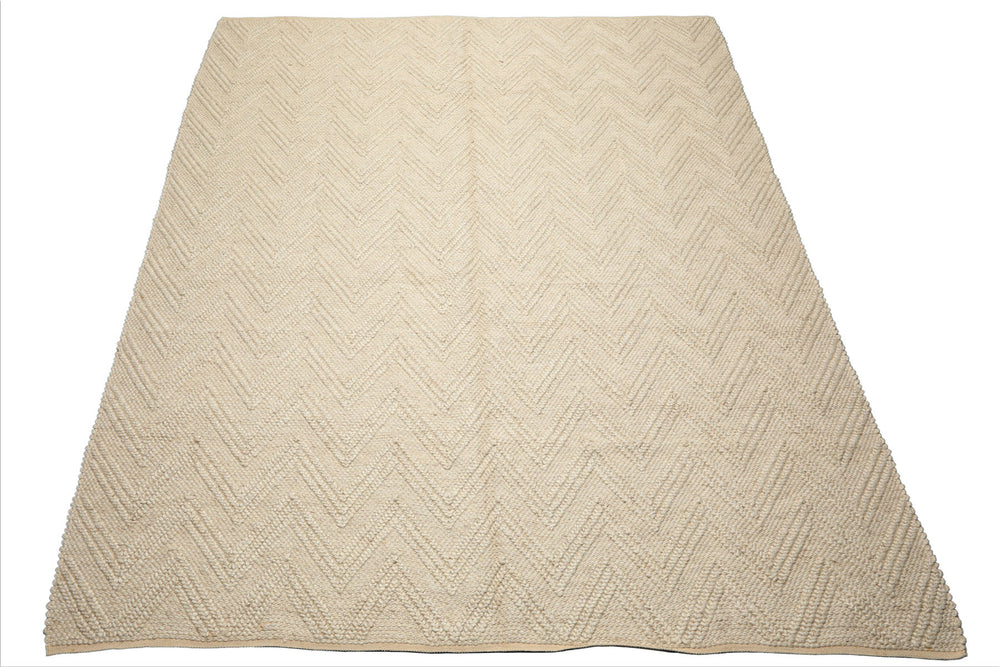 9x12 Tone on Tone Ivory, , Color Hand Knotted Tibetan Wool Modern & Contemporary Oriental Rug