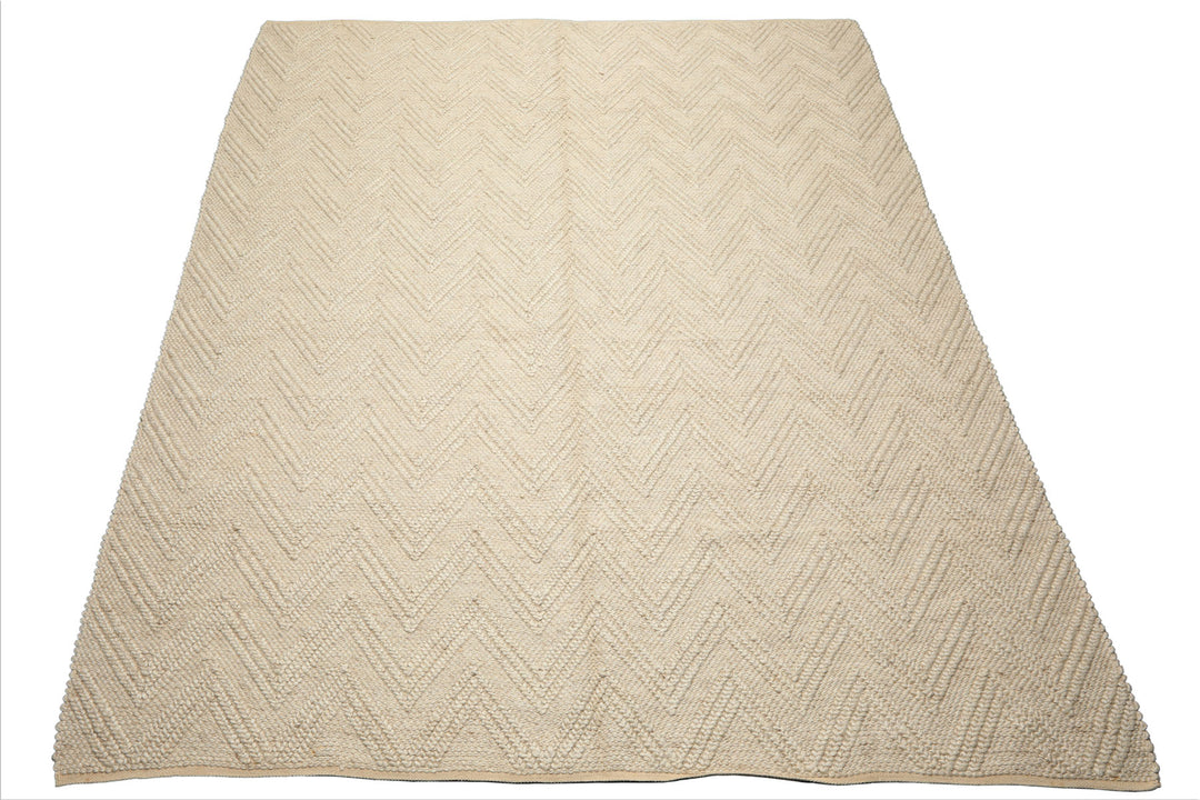 9x12 Tone on Tone Ivory, , Color Hand Knotted Tibetan Wool Modern & Contemporary Oriental Rug