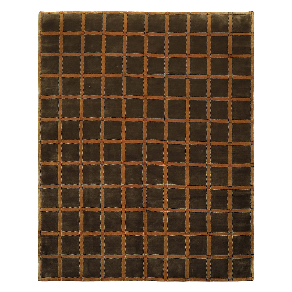 8x10 Mossy Green, Caramel, Tan Color Hand Knotted Tibetan? Wool Transitional Oriental Rug