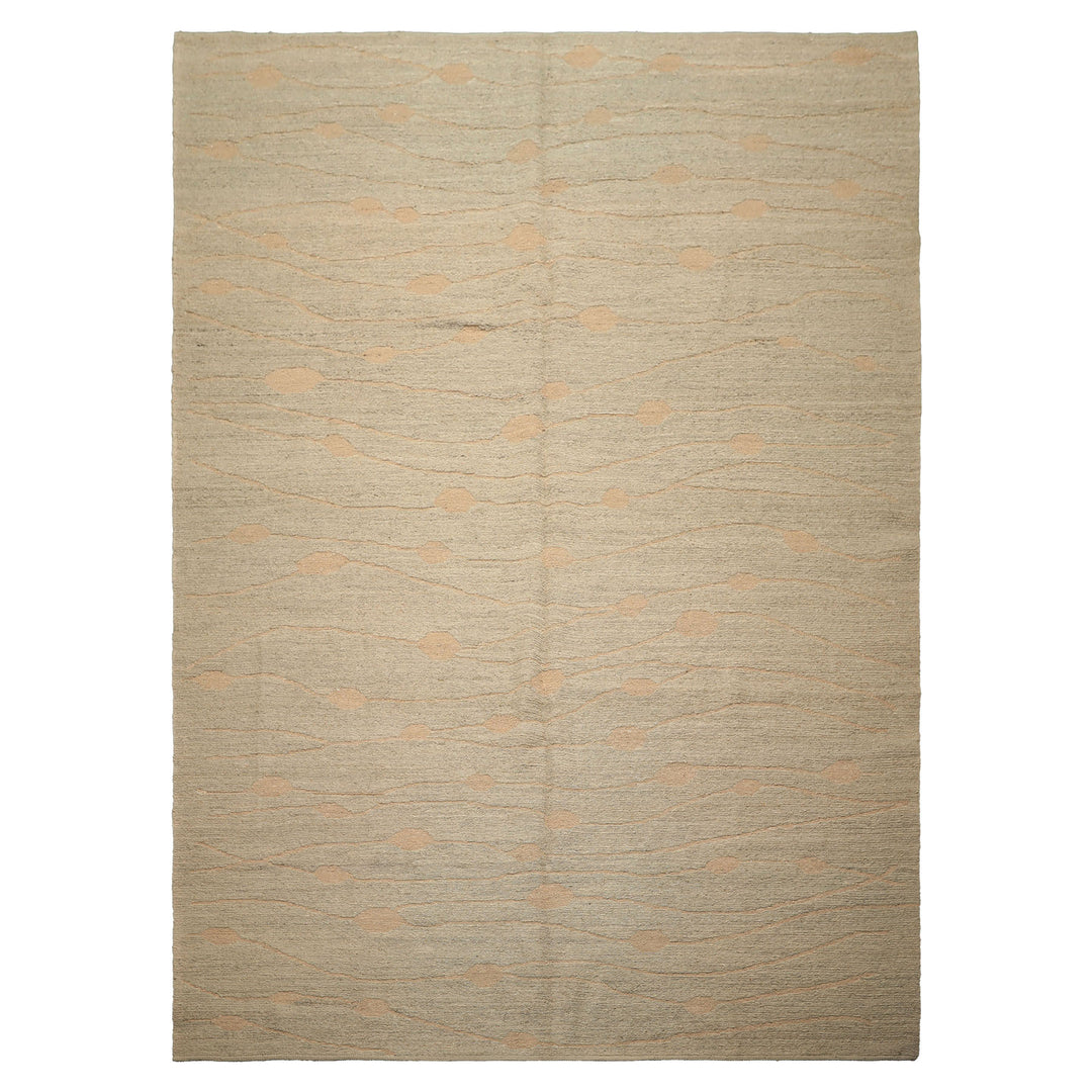 8x11 Moss, Tan, Color Hand Knotted Tibetan Wool Modern & Contemporary Oriental Rug