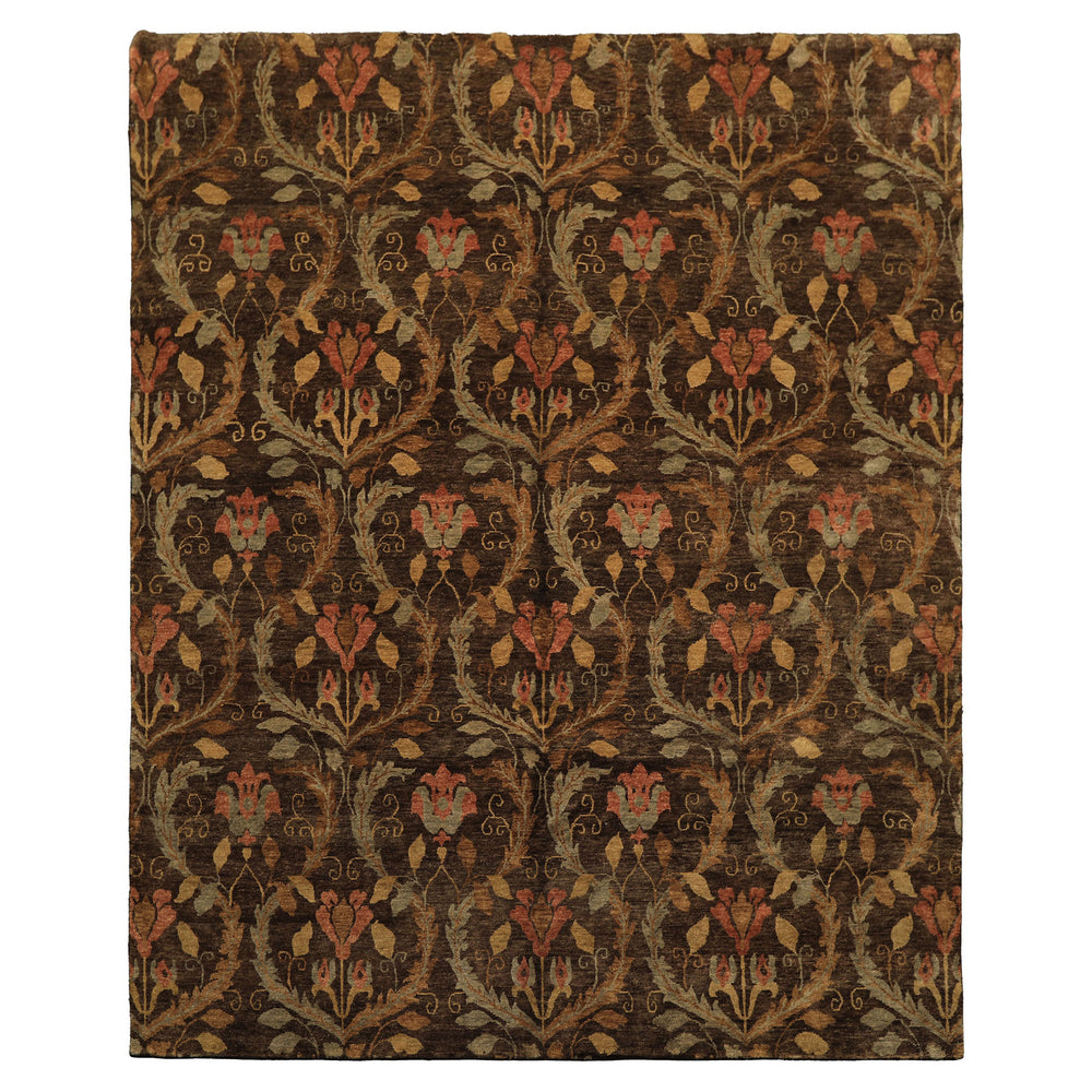 8x10 Brown, Gold, Blush Color Hand Knotted Oushak Wool Traditional Oriental Rug