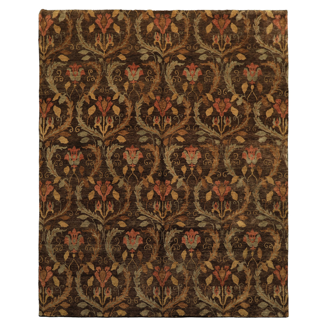 8x10 Brown, Gold, Blush Color Hand Knotted Oushak Wool Traditional Oriental Rug