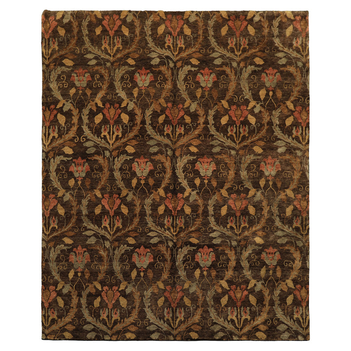 8x10 Brown, Gold, Blush Color Hand Knotted Oushak Wool Traditional Oriental Rug