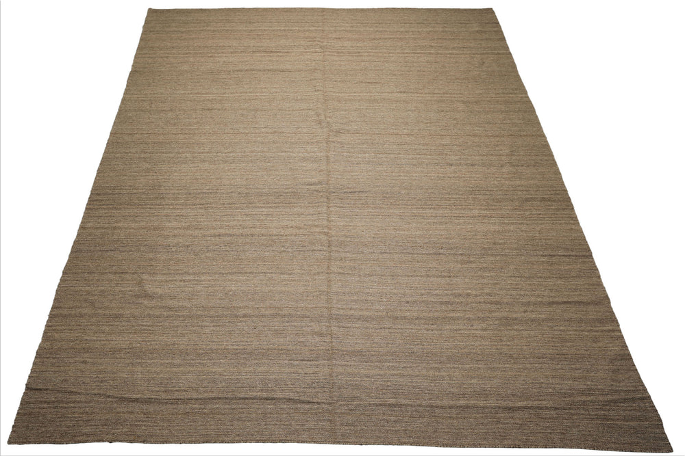 10x14 Taupe, , Color Hand Woven Kilim Wool Modern & Contemporary Oriental Rug