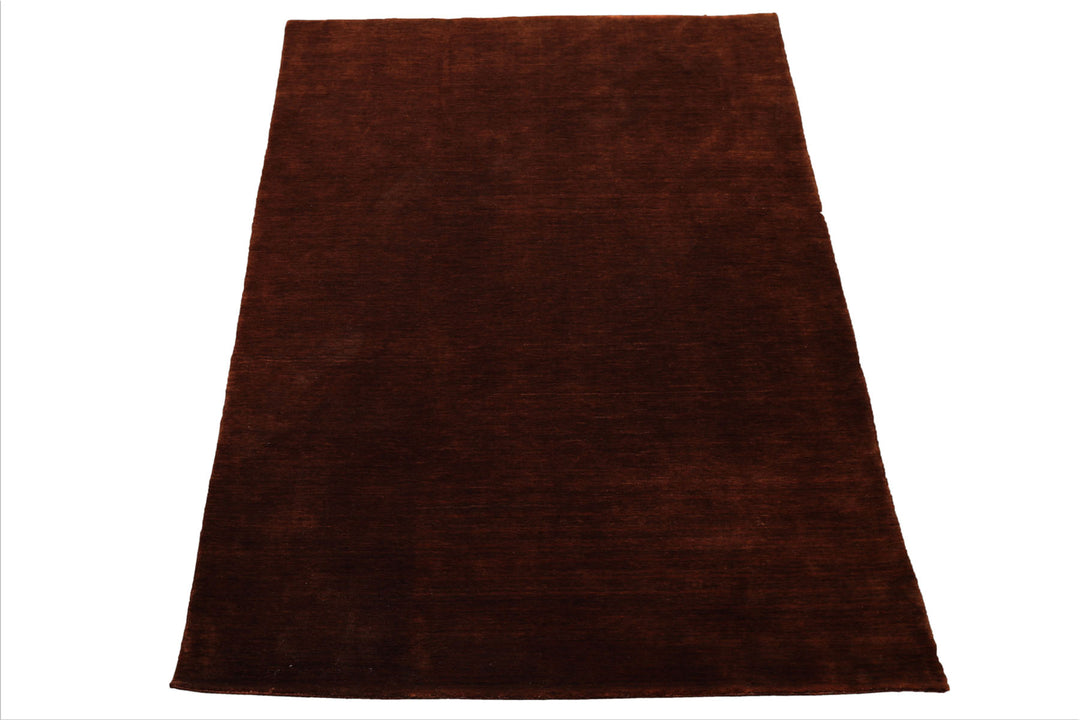 5x8 Dark, Caramel, Color Hand Knotted Gabbeh Wool Traditional Oriental Rug