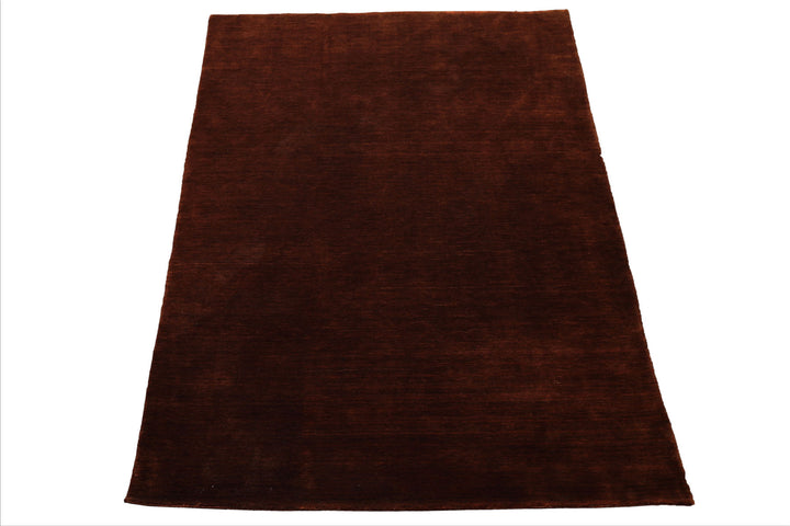 5x8 Dark, Caramel, Color Hand Knotted Gabbeh Wool Traditional Oriental Rug