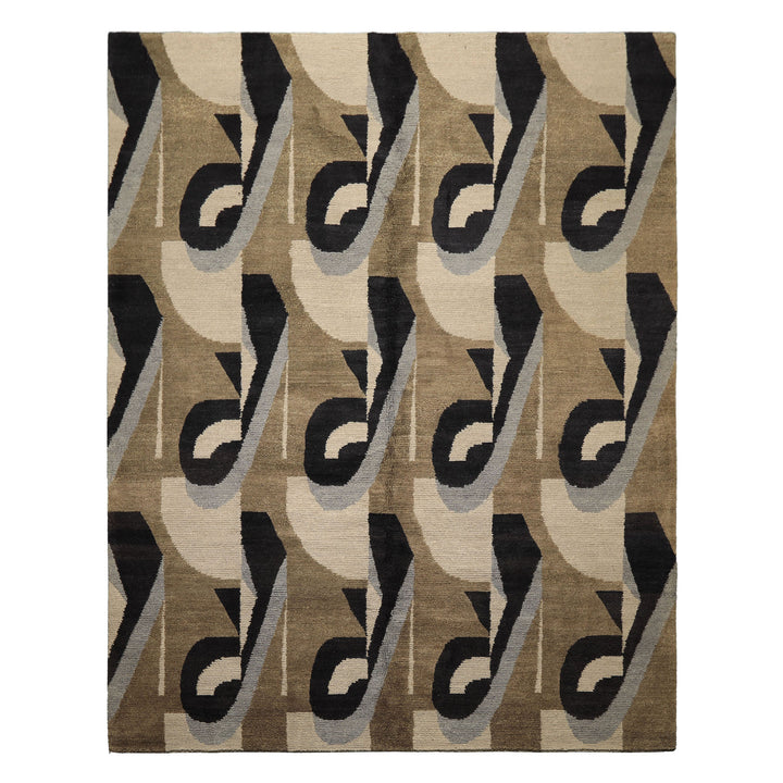 8x10 Moss, Charcoal, Slate Color Hand Knotted Tibetan Wool Modern & Contemporary Oriental Rug