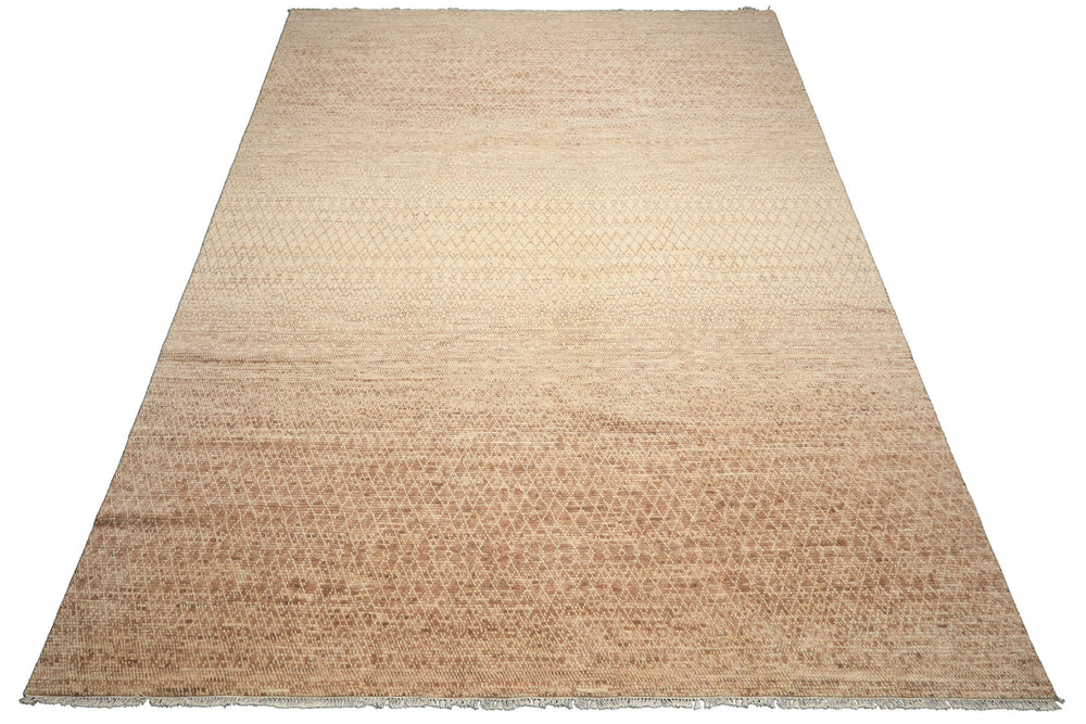 10x14 Tan, Beige, Ivory Color Hand Knotted Tibetan? Wool Transitional Oriental Rug