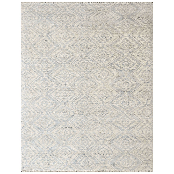 Multi Size Gray Blue Color Hand Knotted Oushak Wool  Oriental Rug