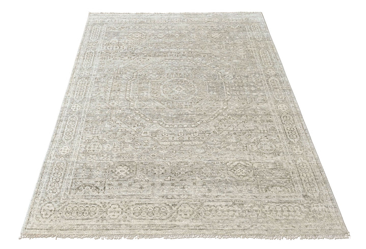 8x10 Tone on Tone Gray, , Color Hand Knotted Oushak Wool Traditional Oriental Rug