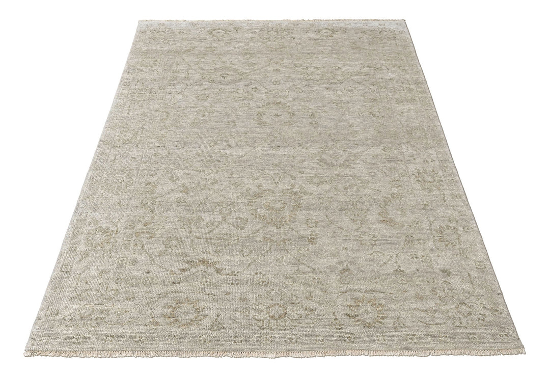 8x10 Tone on Tone Gray, , Color Hand Knotted Oushak Wool Transitional Oriental Rug