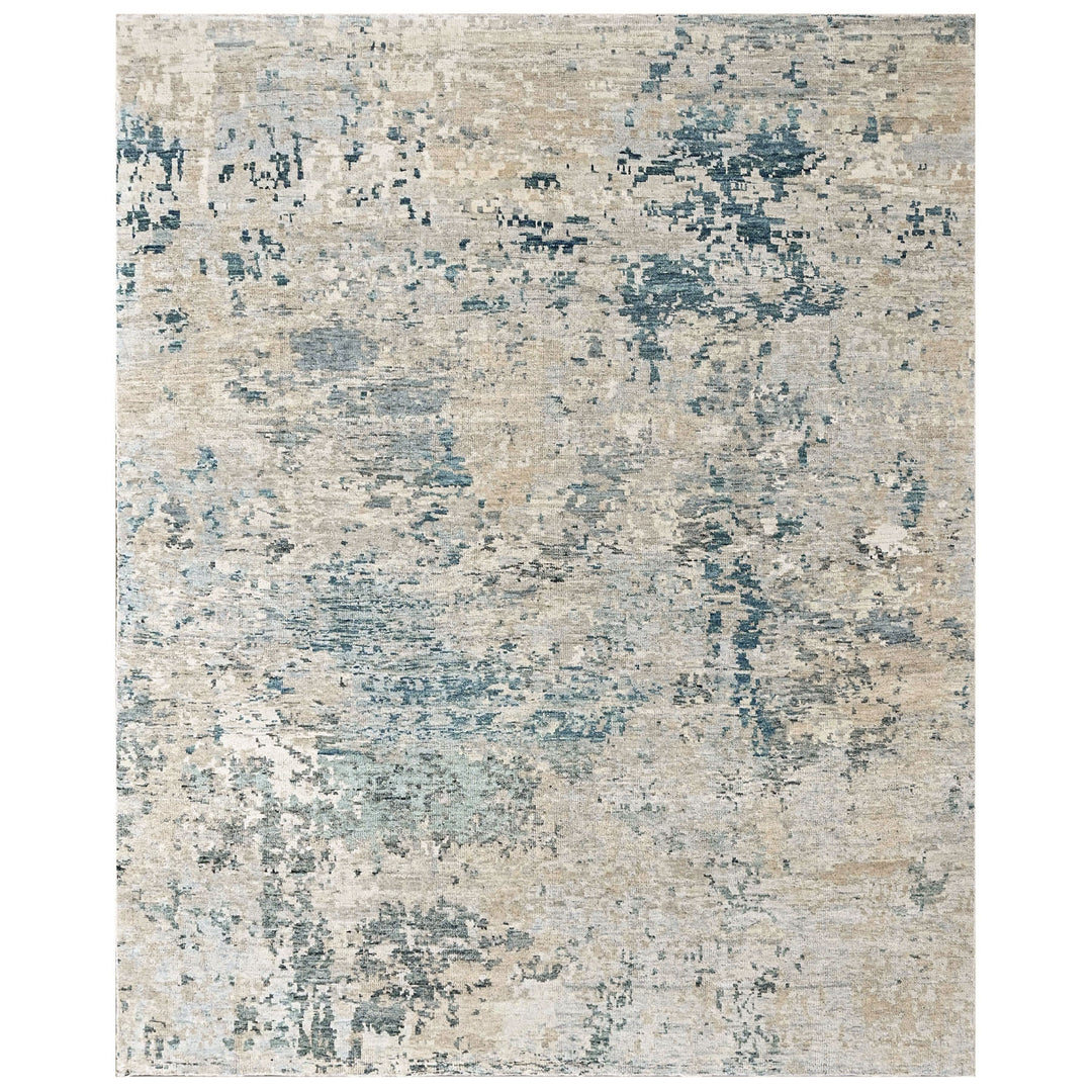Multi Size Gray Blue Slate Color Hand Knotted Tibetan Wool  Oriental Rug