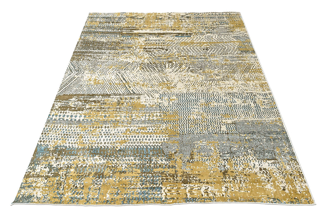 9x12 Beige, Gray, Gold Color Power Loom Oushak Wool Modern Oriental Rug