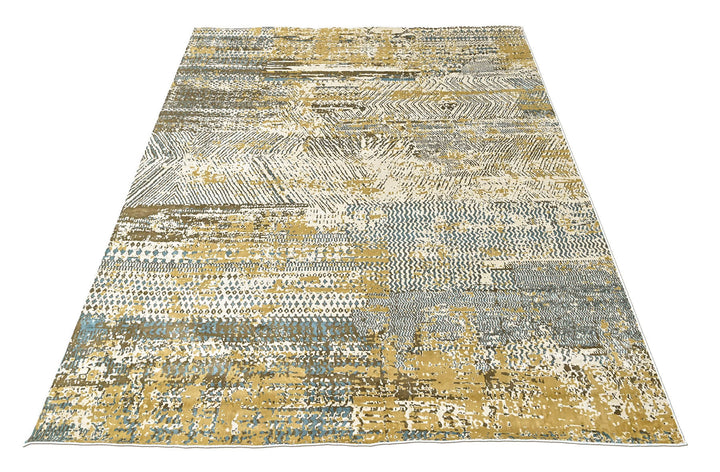 9x12 Beige, Gray, Gold Color Power Loom Oushak Wool Modern Oriental Rug