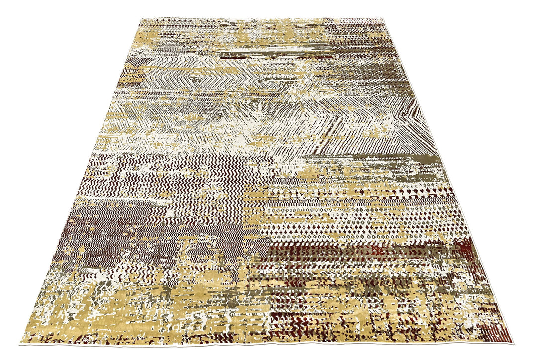 9x12 Beige, Brown, Gold Color Power Loom Oushak Wool Modern Oriental Rug