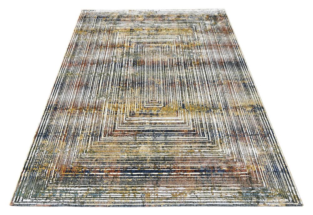 9x12 Gray, Rust, Gold Color Power Loom Oushak Wool Modern Oriental Rug