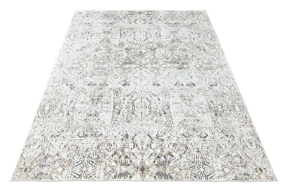 9x12 Ivory, Beige, Multi Color Power Loom Oushak Wool Modern Oriental Rug