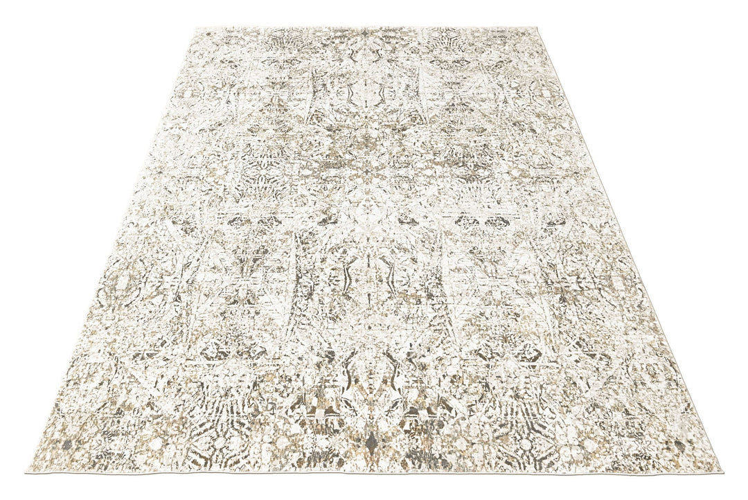 9x12 Ivory, Beige, Multi Color Power Loom Oushak Wool Modern Oriental Rug