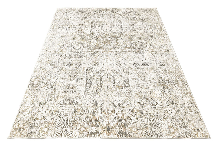 9x12 Ivory, Beige, Multi Color Power Loom Oushak Wool Modern Oriental Rug