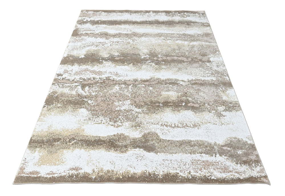 9x12 Ivory, Beige, Brown Color Power Loom Oushak Wool Modern Oriental Rug