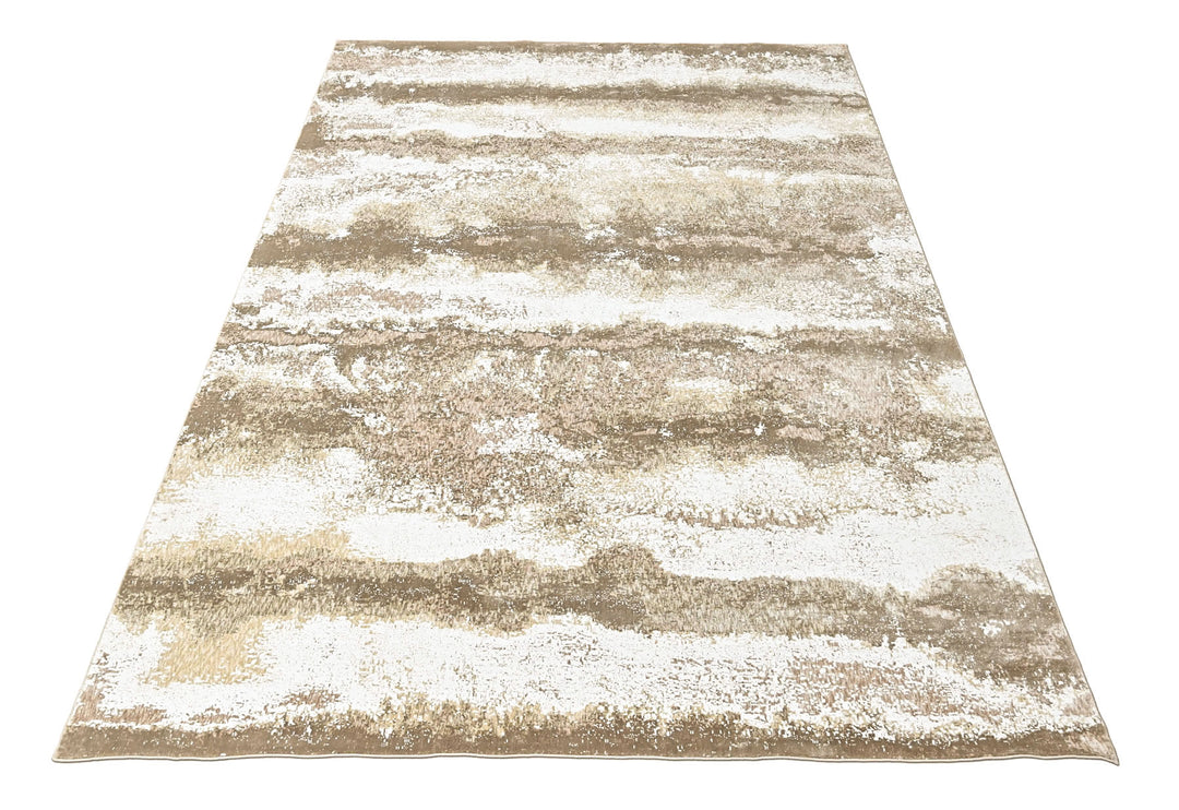 9x12 Ivory, Beige, Brown Color Power Loom Oushak Wool Modern Oriental Rug