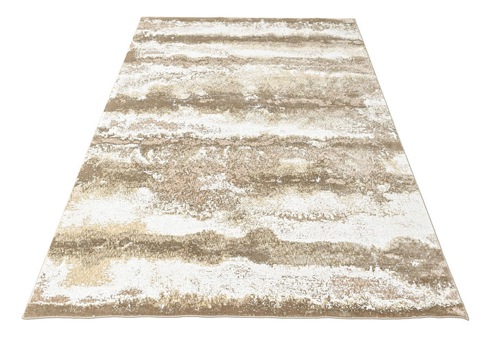 9x12 Ivory, Beige, Brown Color Power Loom Oushak Wool Modern Oriental Rug