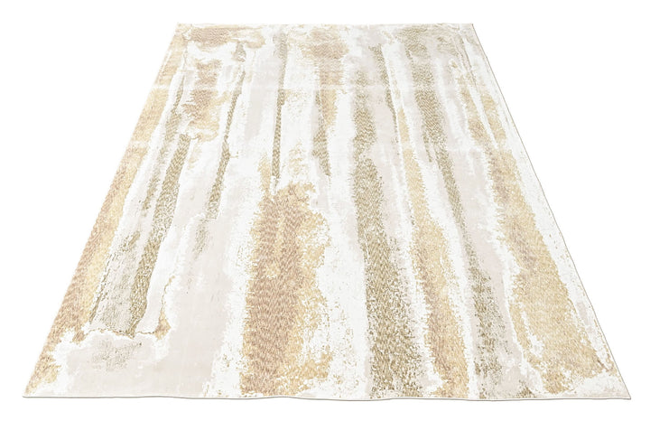 9x12 Ivory, Gray, Light Gold Color Power Loom Oushak Wool Modern Oriental Rug