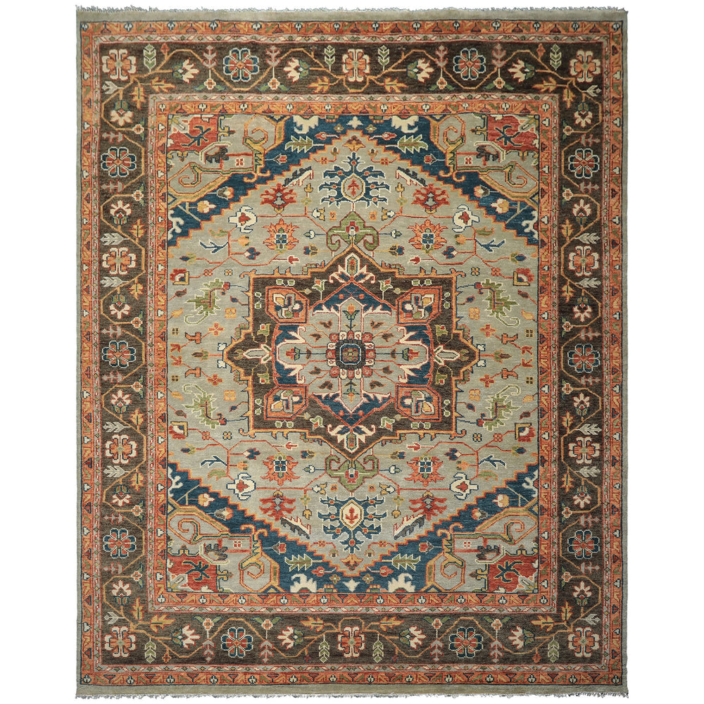 12x15 Mint
, Brown
, Teal
 Color Hand Knotted Oushak
 Wool Arts & Crafts Oriental Rug