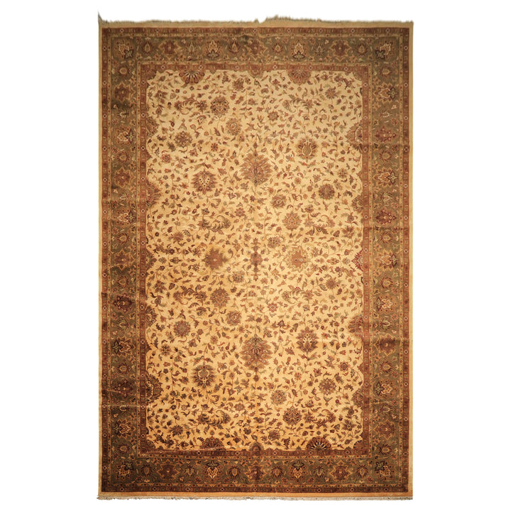 12x18 Ivory, Sage, Rust Color Hand Knotted Agra New Zealand Wool Traditional Oriental Rug