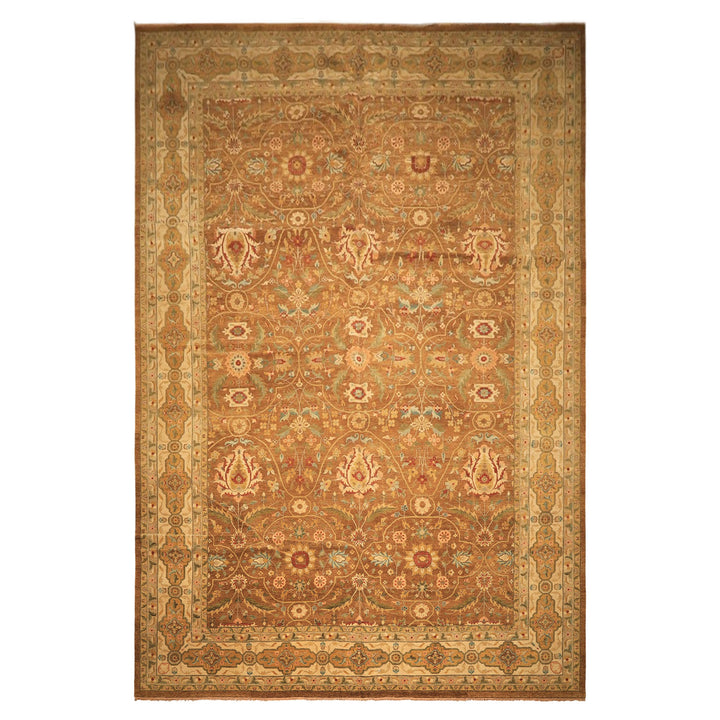 12x18 Caramel, Gold, Beige Color Hand Knotted Oushak Wool Traditional Oriental Rug