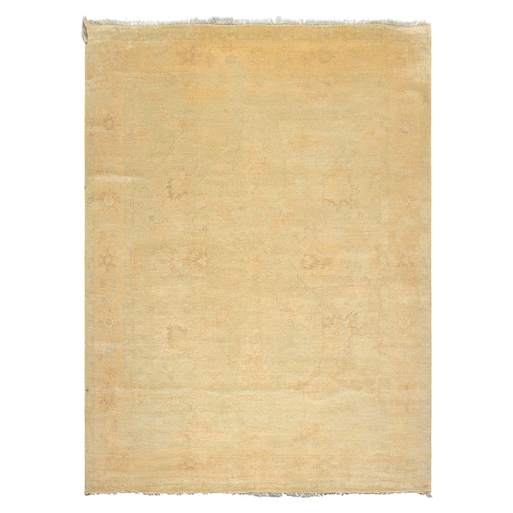 8x10 Gray, Beige, Tan Color Hand Knotted Oushak New Zealand Wool Transitional Oriental Rug
