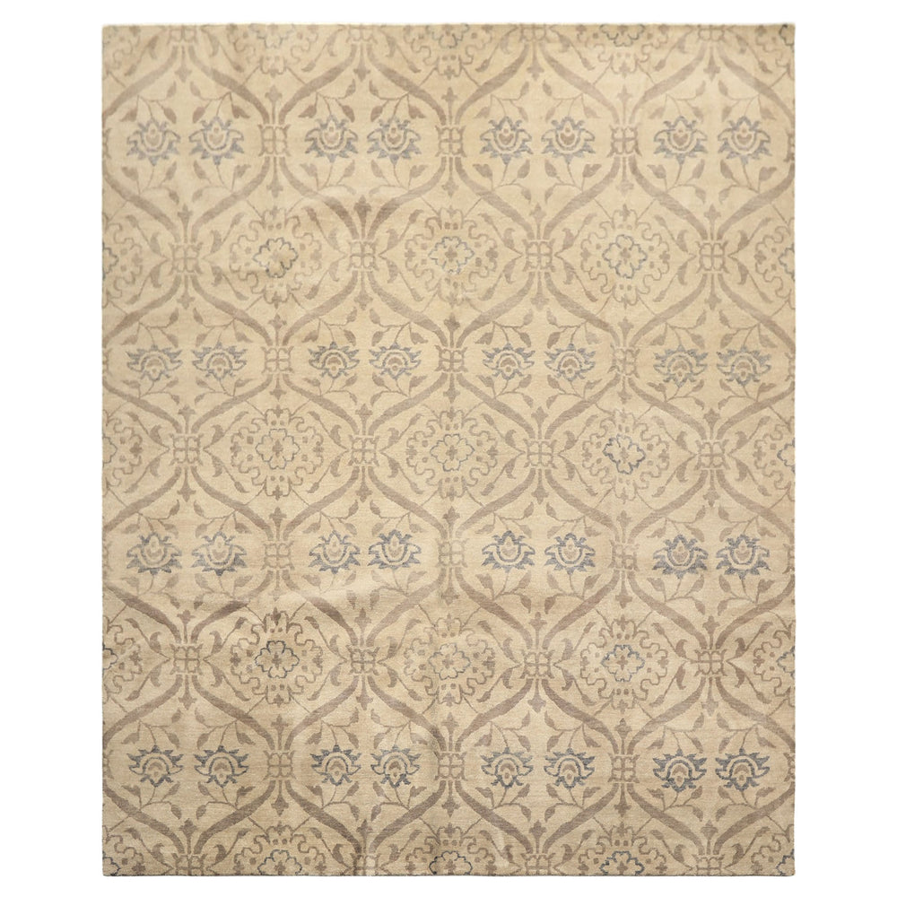 8x10 Gray, Taupe, Slate Color Hand Knotted Tibetan Wool Transitional Oriental Rug
