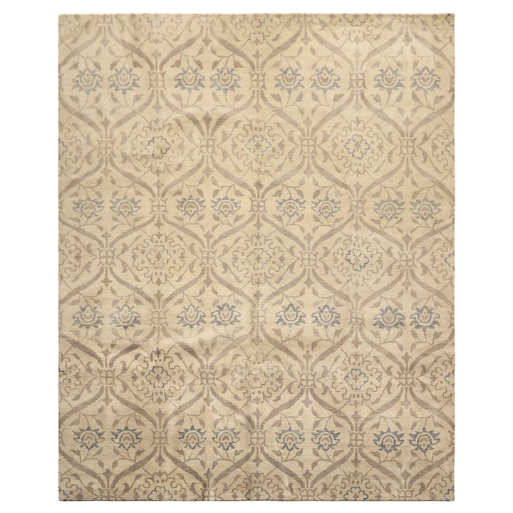 8x10 Gray, Taupe, Slate Color Hand Knotted Tibetan Wool Transitional Oriental Rug