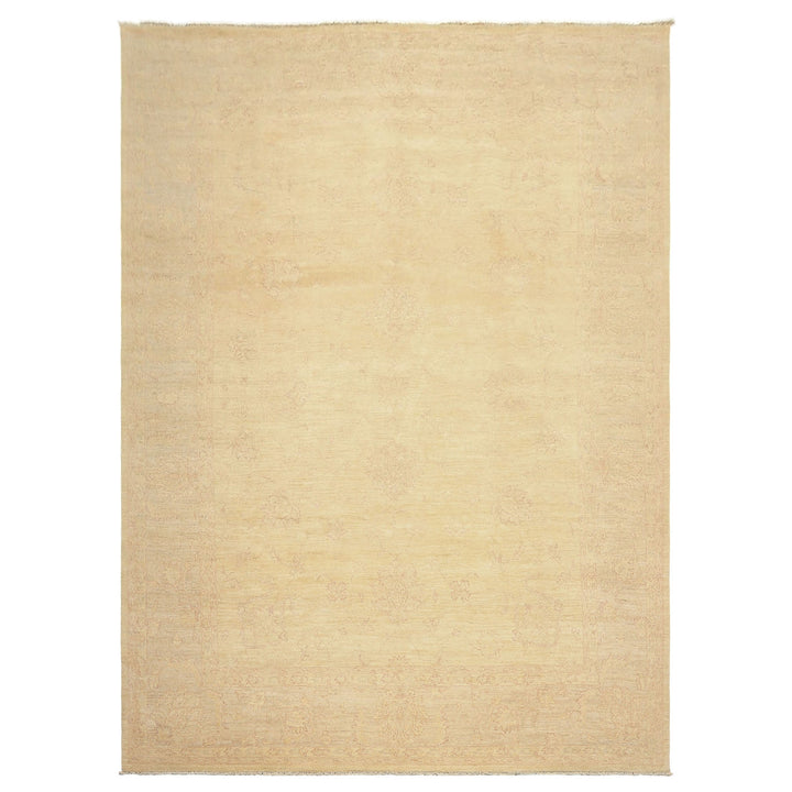 9x12 Ivory, Gray, Taupe Color Hand Knotted Peshawar Wool Transitional Oriental Rug