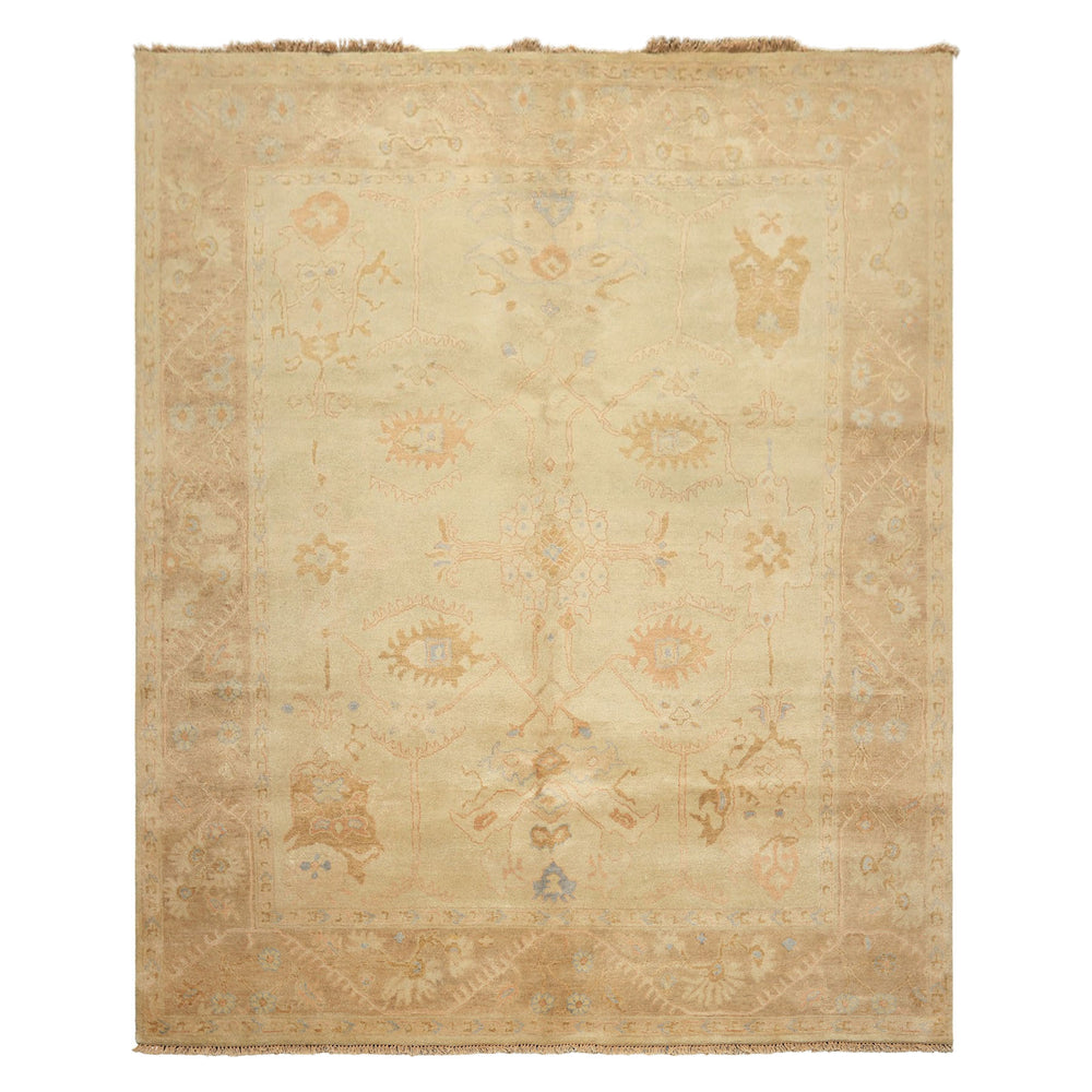 8x10 Beige, Taupe, Blush Color Hand Knotted Washed out New Zealand Wool Transitional Oriental Rug