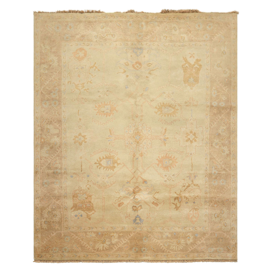 8x10 Beige, Taupe, Blush Color Hand Knotted Washed out New Zealand Wool Transitional Oriental Rug