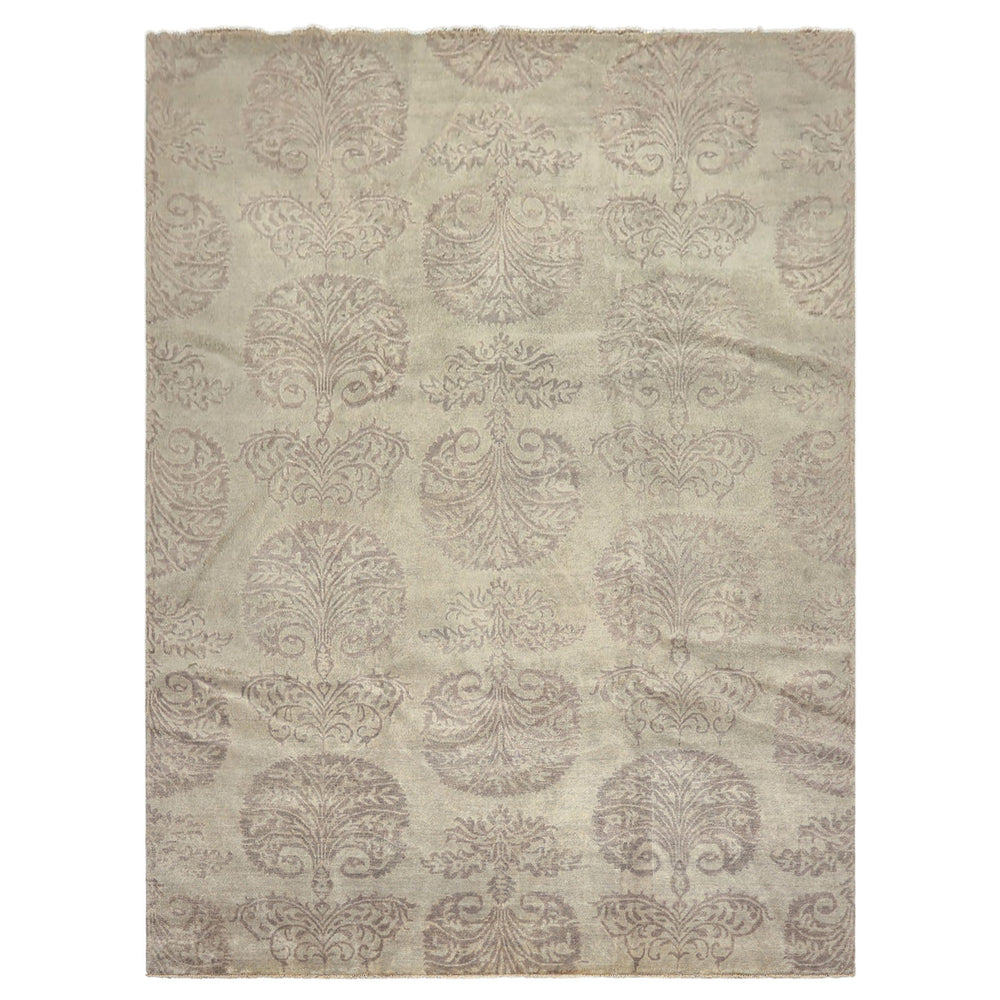 9x12 Gray, Taupe, Color Hand Knotted Oushak Wool Transitional Oriental Rug