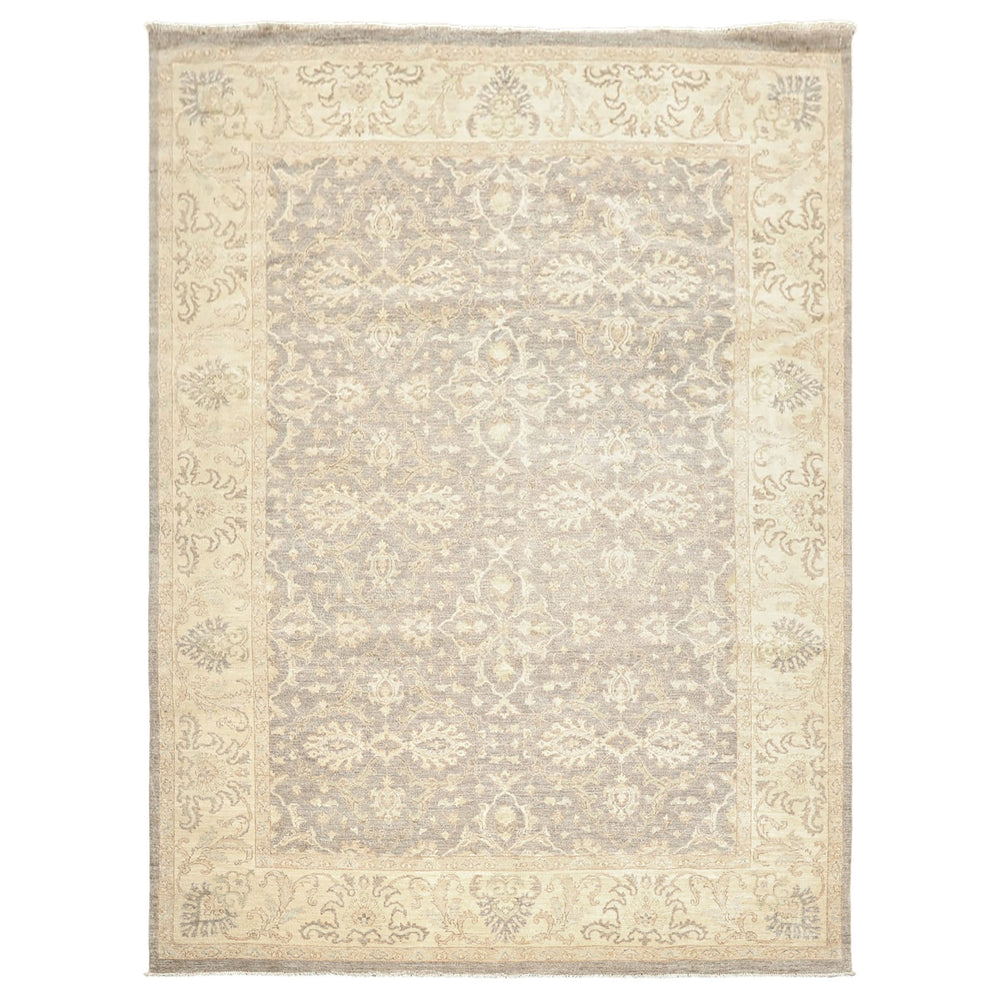 9x12 Taupe, Gray, Ivory Color Hand Knotted Peshawar Wool Transitional Oriental Rug