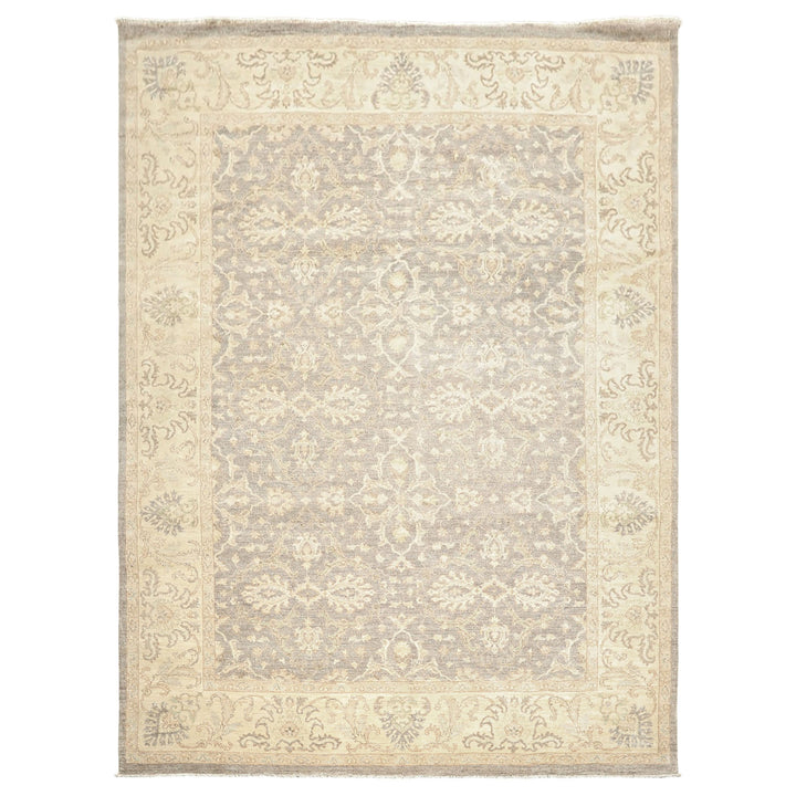 9x12 Taupe, Gray, Ivory Color Hand Knotted Peshawar Wool Transitional Oriental Rug