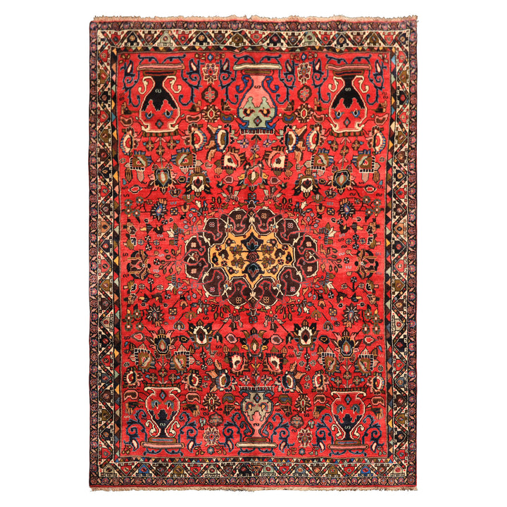 6x9 Rose, Peach, Gray Color Hand Knotted Tabriz Wool Traditional Oriental Rug