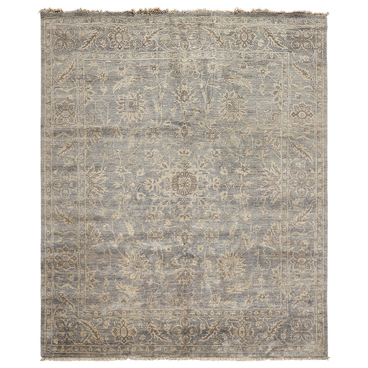8x10 Gray, Beige, Brown Color Hand Knotted Oushak Wool Transitional Oriental Rug