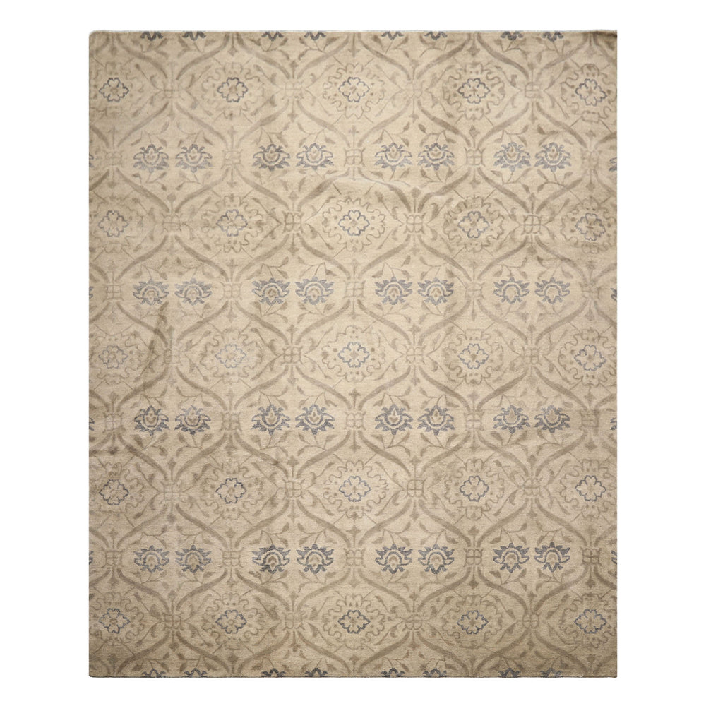 9x12 Gray, Taupe, Slate Color Hand Knotted Tibetan Wool Transitional Oriental Rug