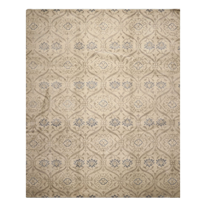 9x12 Gray, Taupe, Slate Color Hand Knotted Tibetan Wool Transitional Oriental Rug